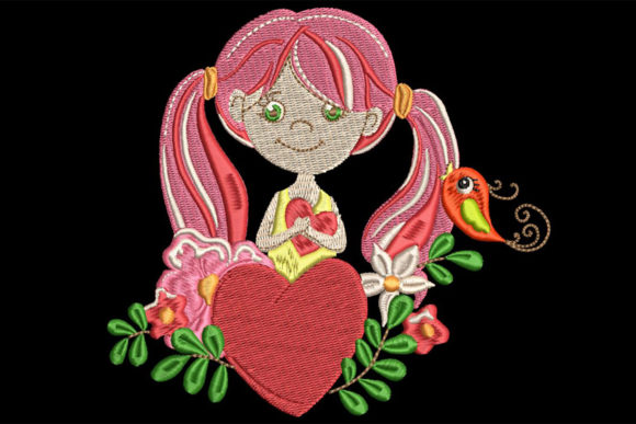 Cute Girl Holding Heart: A Seasonal Embroidery Review